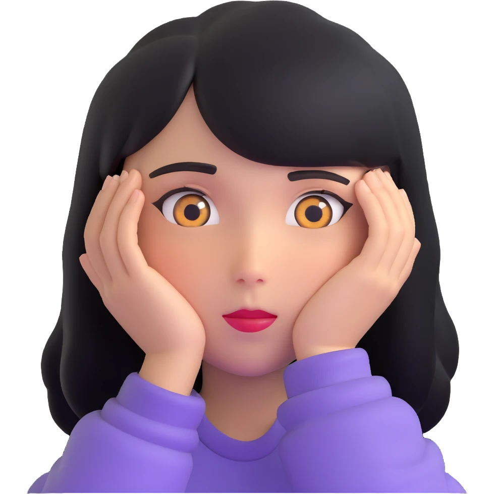 girl with eyes close together on face emoji