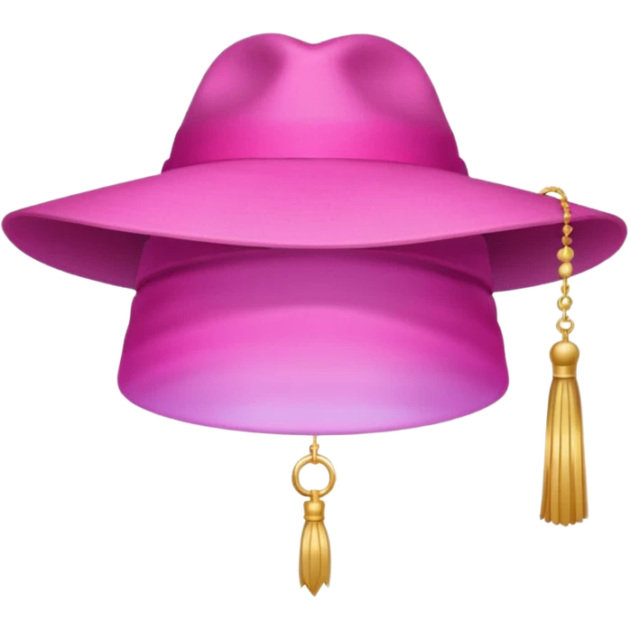 Pink light gradient gradation hat with gold tassel emoji