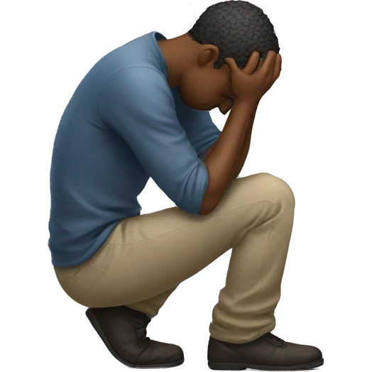 sad male kneeling emoji