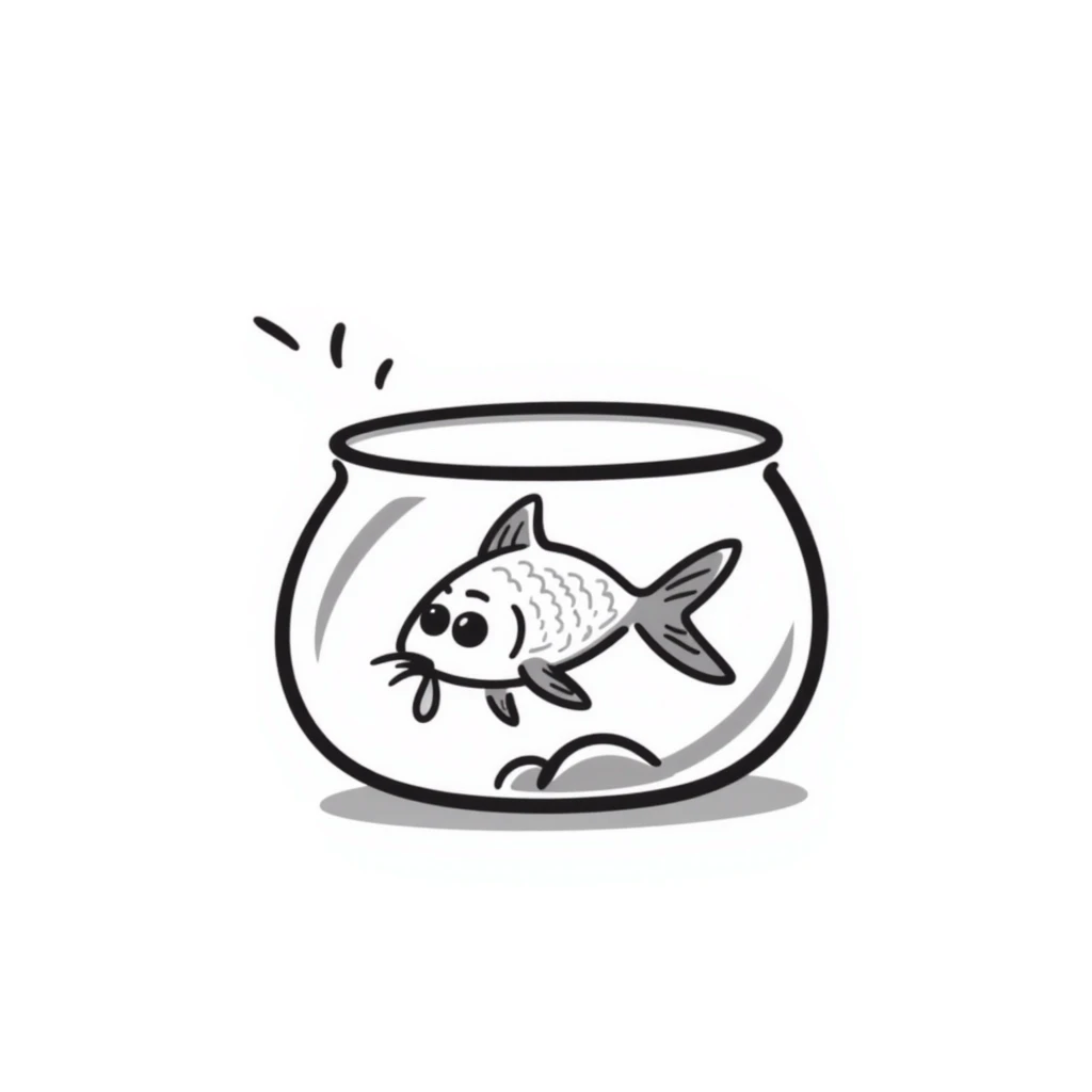 goldfish making a derpy face with tongue sticking out emoji