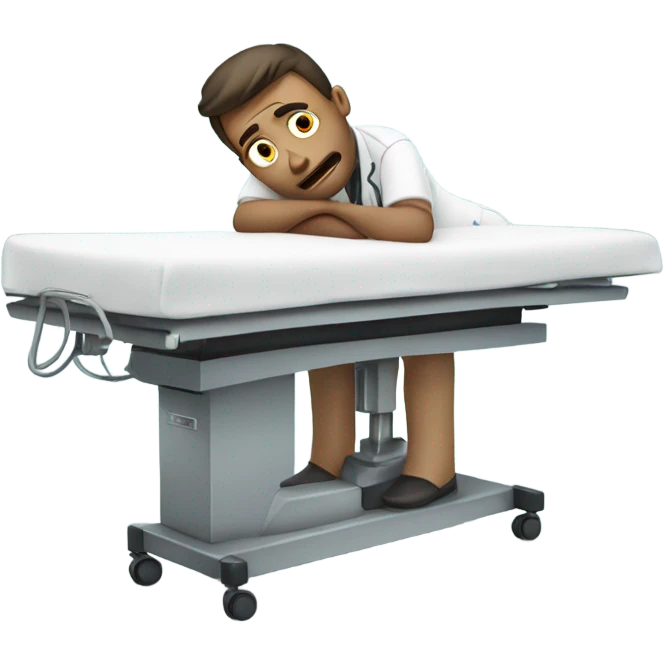 operation table with worried man on it  emoji