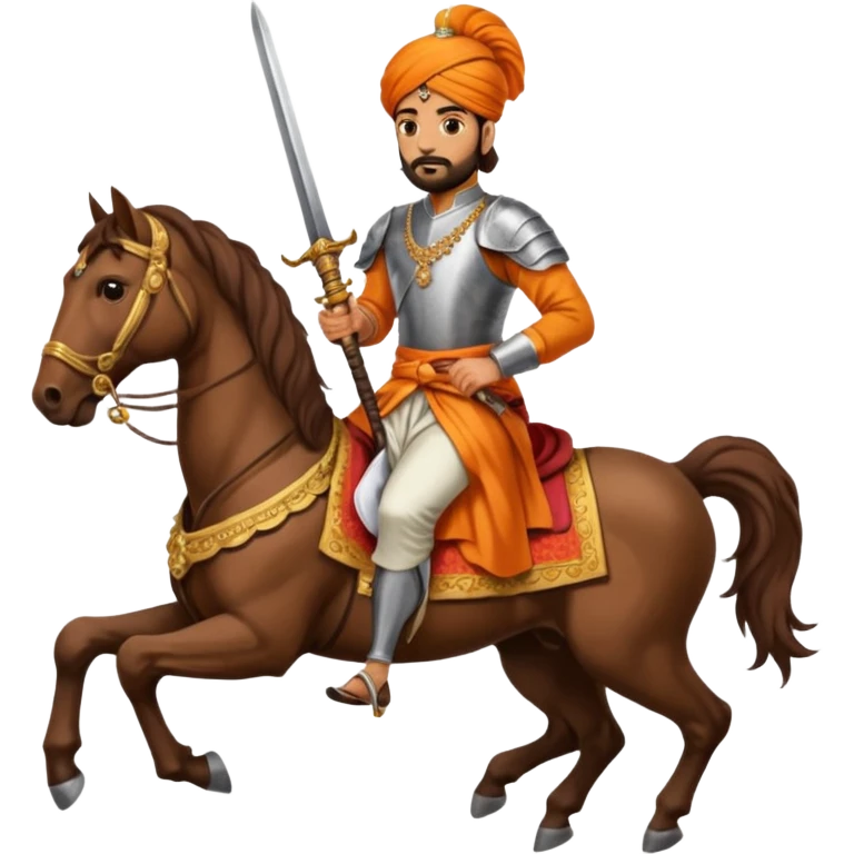 Make a emoji of Chatrapati Shivaji Maharaj in hand must have sward and horse emoji