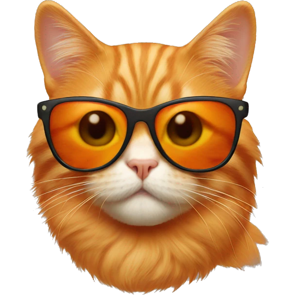 Orange cat with sunglasses emoji