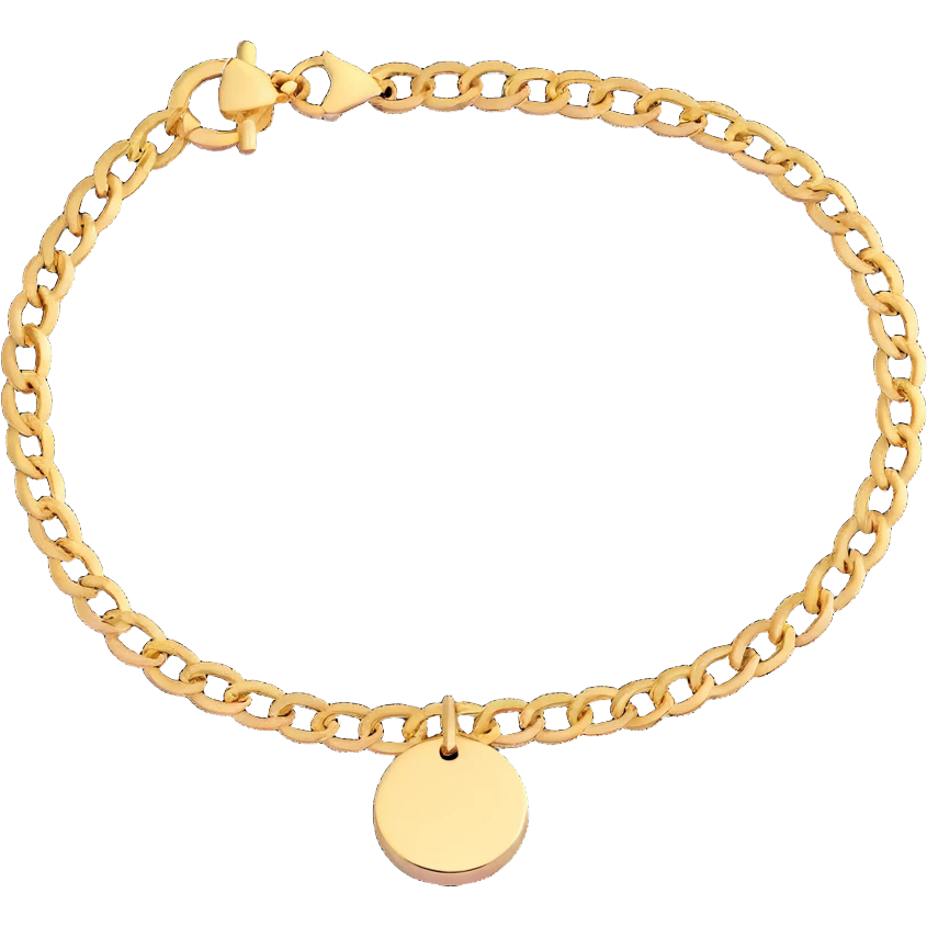 Elegant gold bracelet with Imogen charm emoji