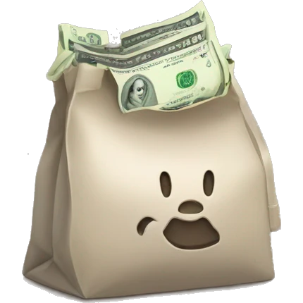 Un ladrón con una bolsa de dinero  emoji