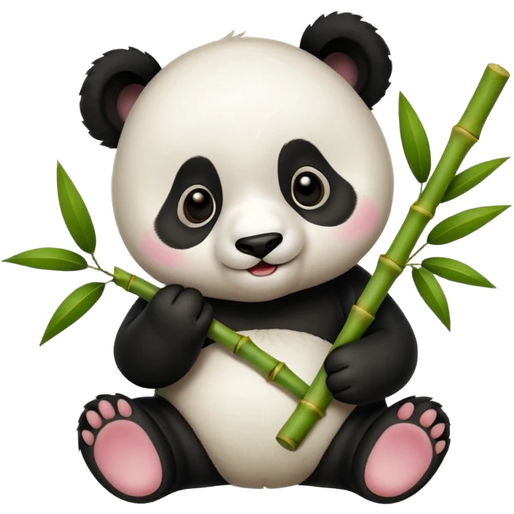baby panda eating bamboo emoji