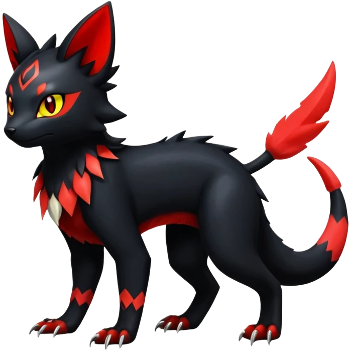 Dark Cute Shiny Edgy Litten-Salandit-Umbreon-Fakémon-hybrid-creature (full body)  emoji