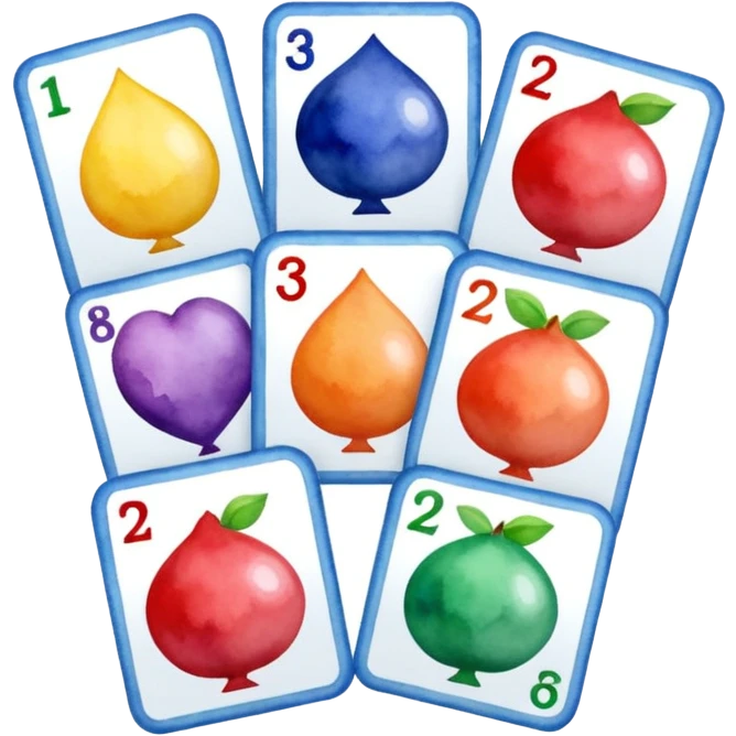 watercolor Lotto cards emoji