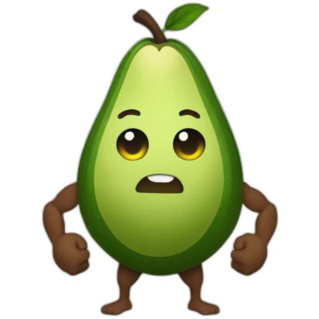 Avocado bodybuilder strong emoji