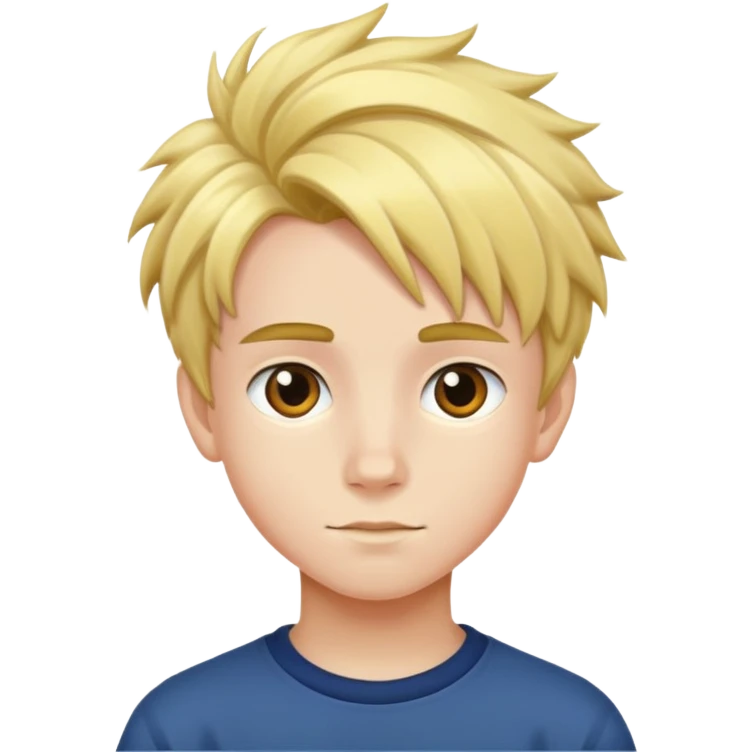 un garcon de 12 ans avec des cheveux bold  emoji