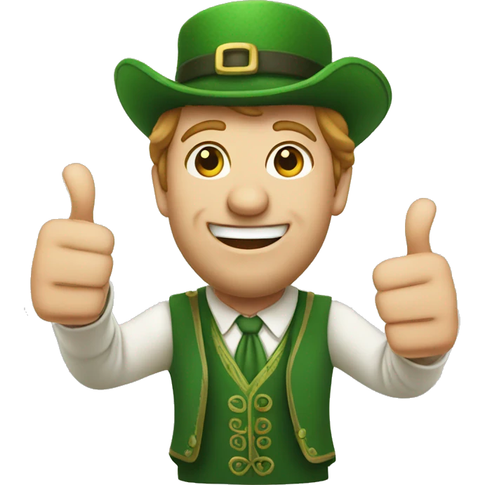 Irishman shows thumbs up emoji