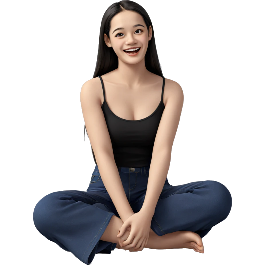 smiling girl with long hair emoji