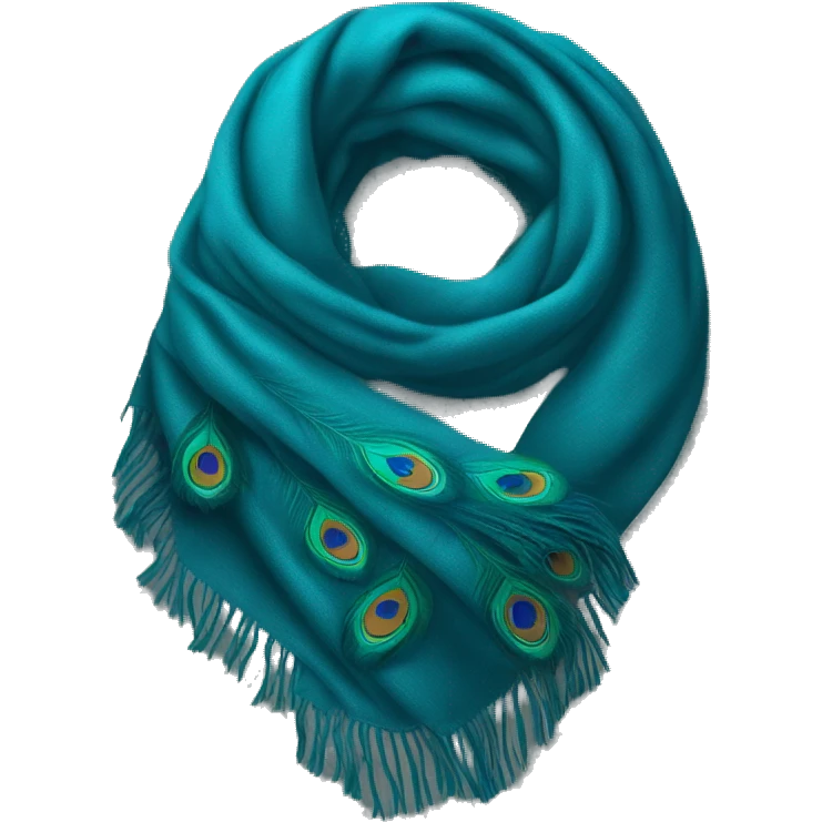 Realistic peacock blue winter scarf isolated. emoji