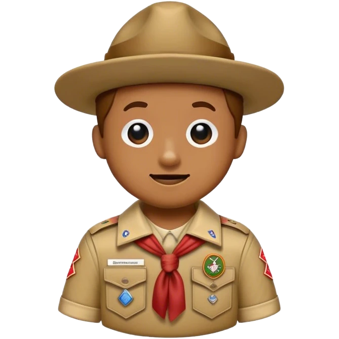 A poop emoji that is in the shape of a Boy Scout merit badge  emoji