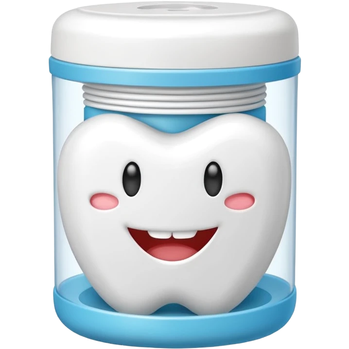 Round pack of white dental floss with no emojis emoji