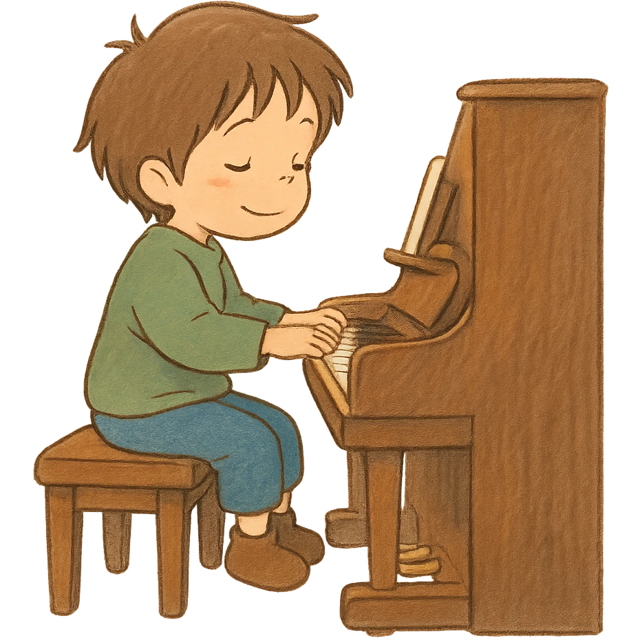 child playing piano emoji