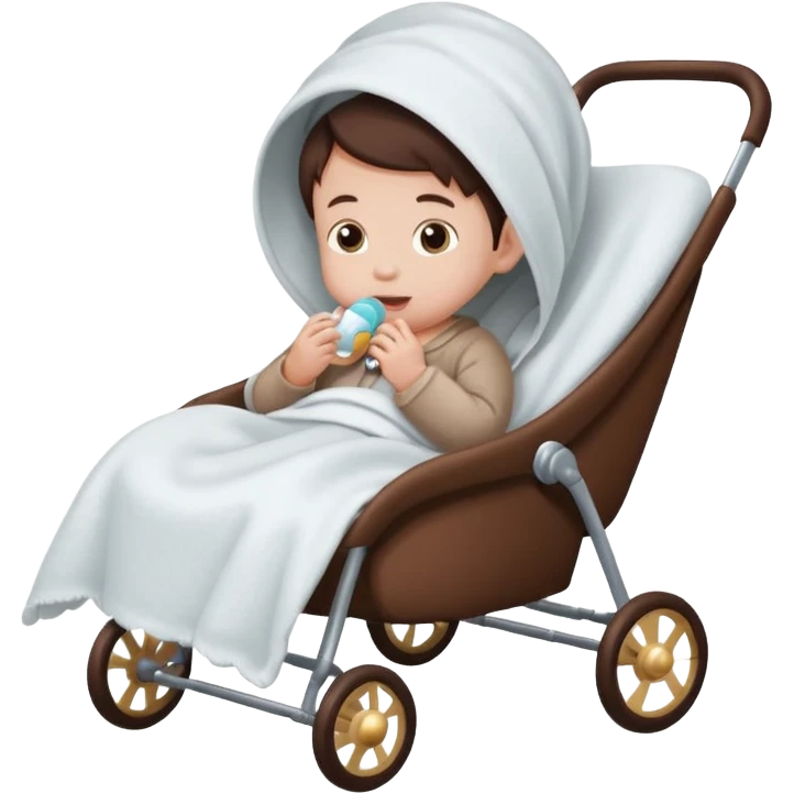 Baby in Chocolate push chair emoji