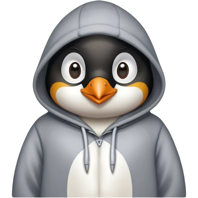 Penguin wearing a hoodie asking how Chicago was emoji