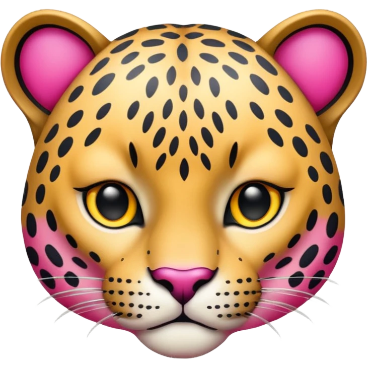 Leopardo con estampado rosa emoji