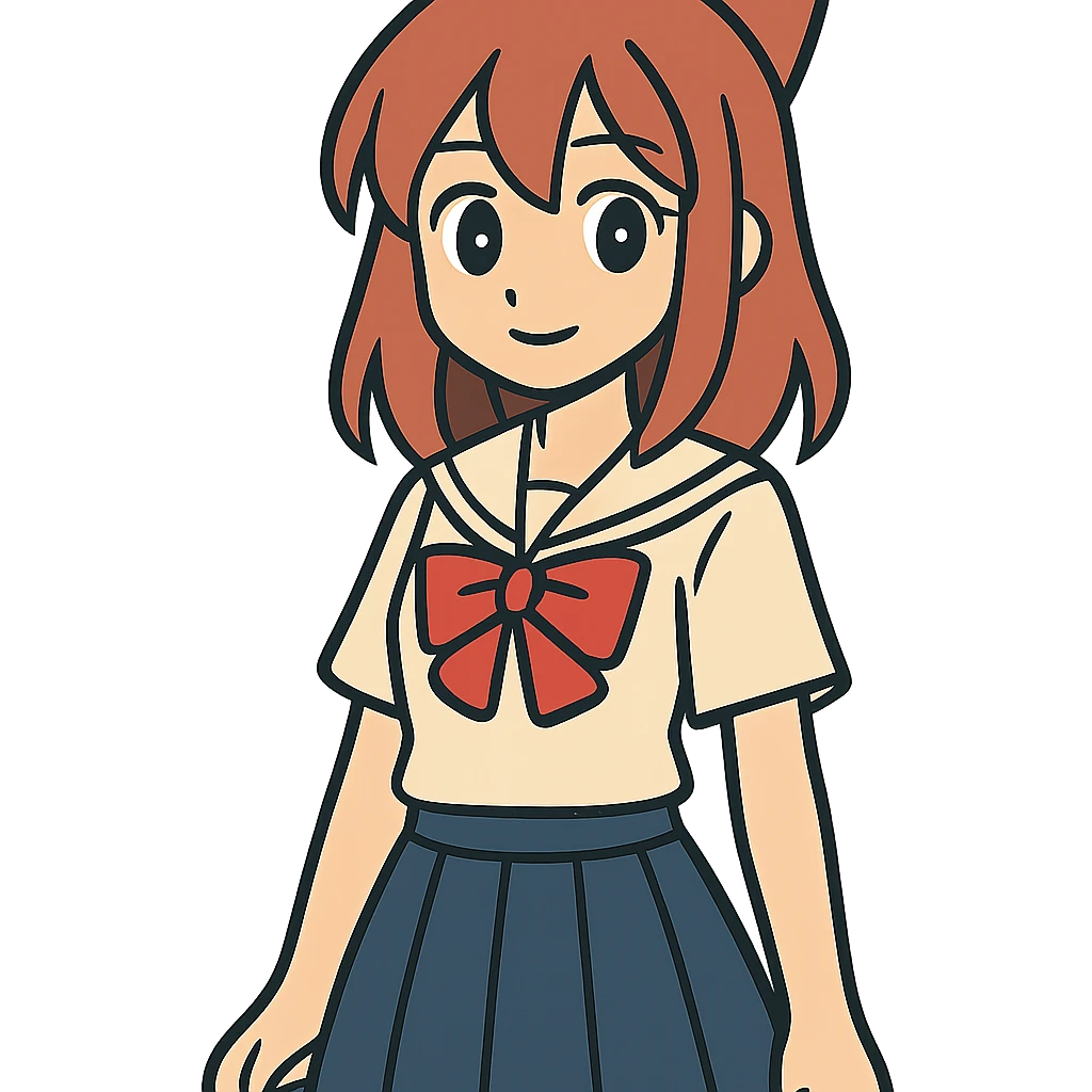 flat toon style anime character with bold outlines emoji