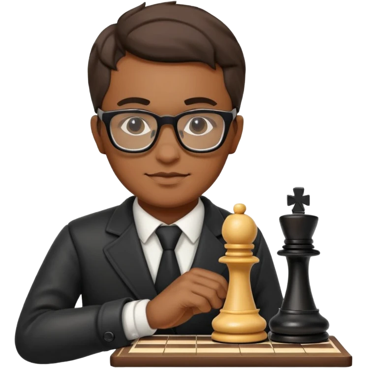 Chess Player holding a  piece,Chess club. emoji