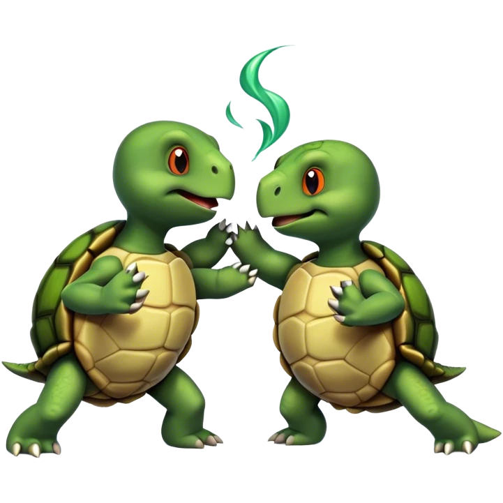 Turtle fighting a turtle emoji