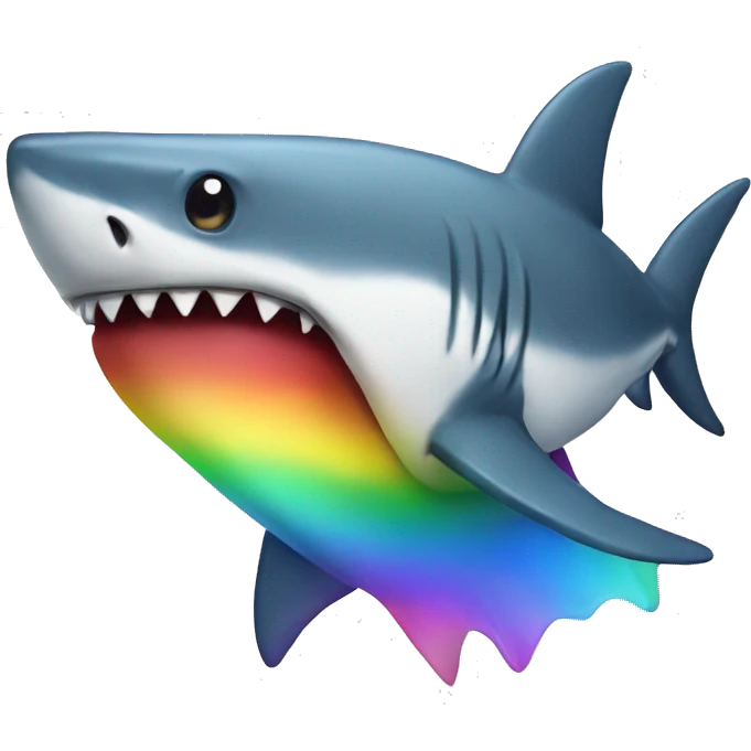 shark with a rainbow emoji