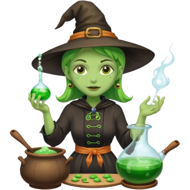 green witch cooking potion emoji