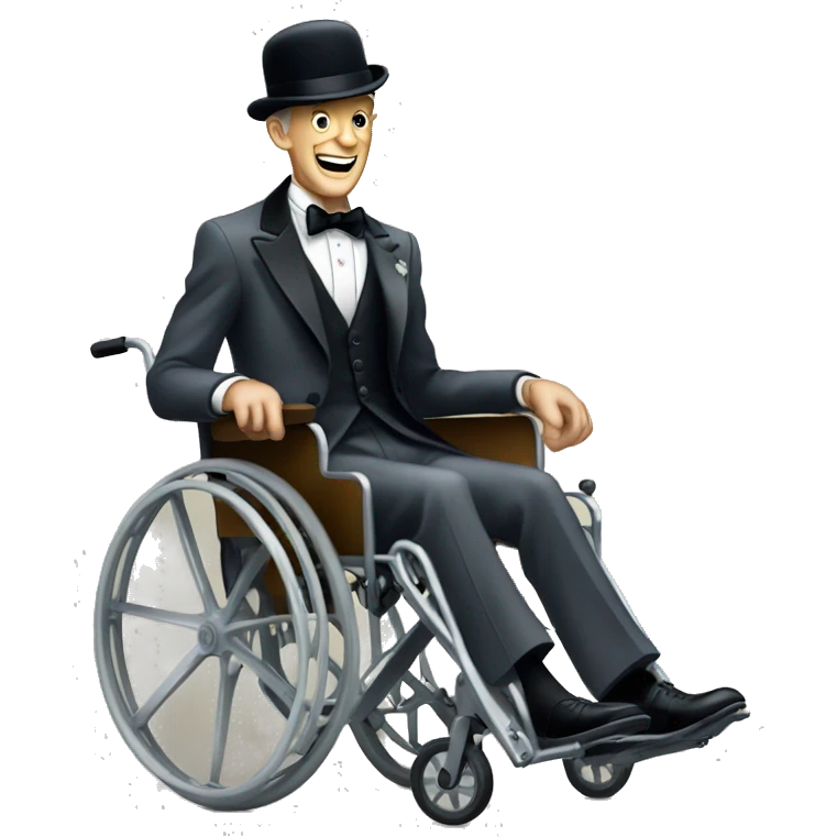 Fred Astaire on a wheelchair emoji
