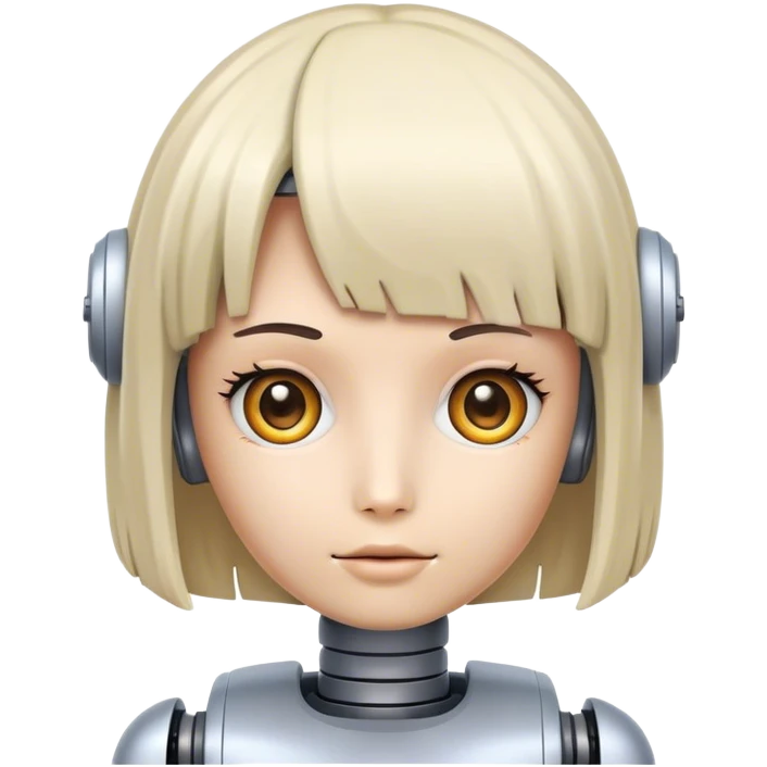 Robot with a wig emoji