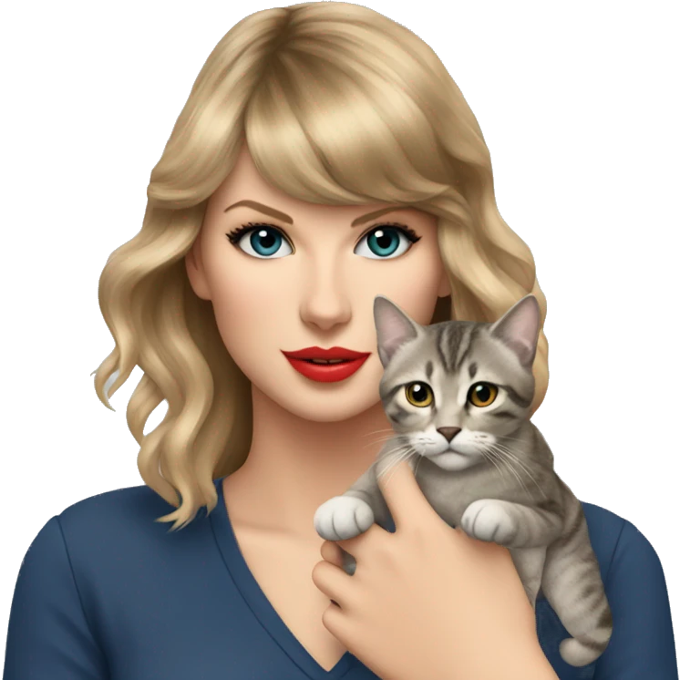 Taylor swift holding a cat emoji