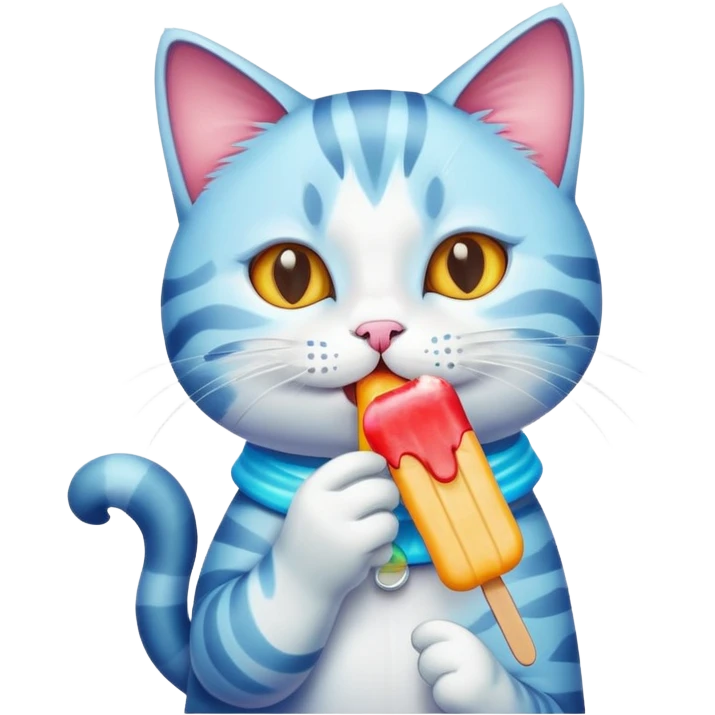 Cat eating a popsicle  emoji