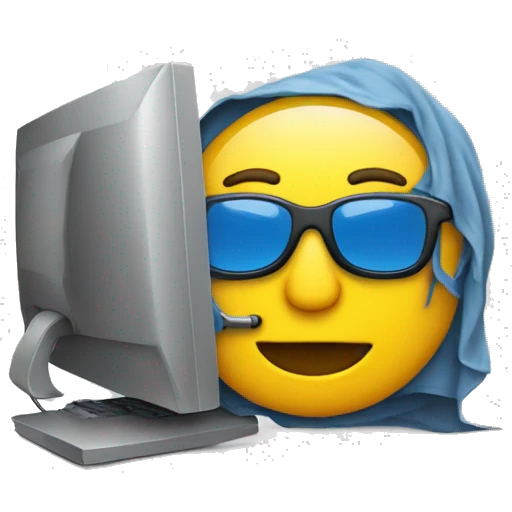 Un roumain derrière un ordinateur emoji