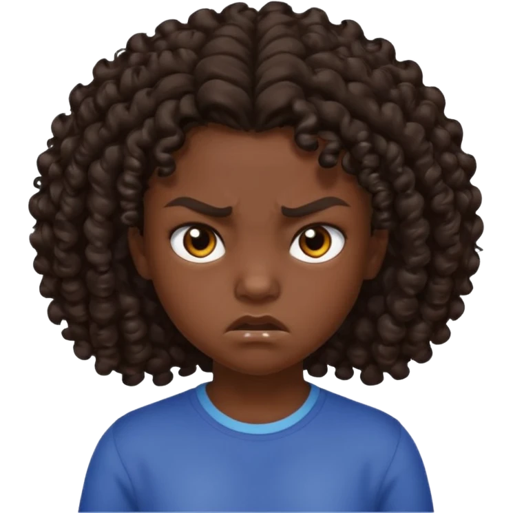 11 years old curly dark brown hair hate the world emoji