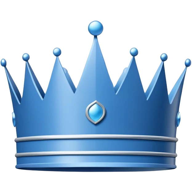 side view of a blue blueprint plan with minimal white lines and a simple crown drawing emoji