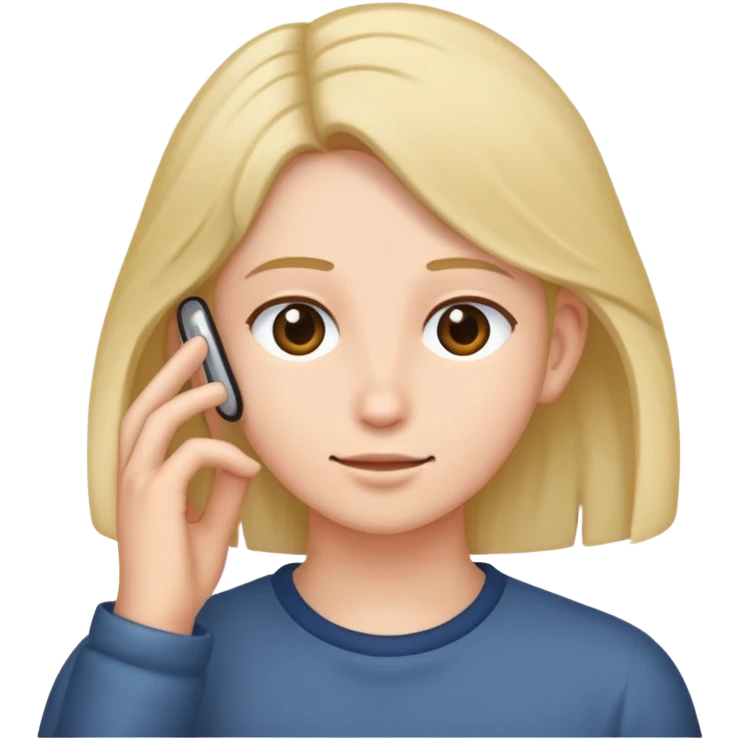 Tuck hair behind ear emoji