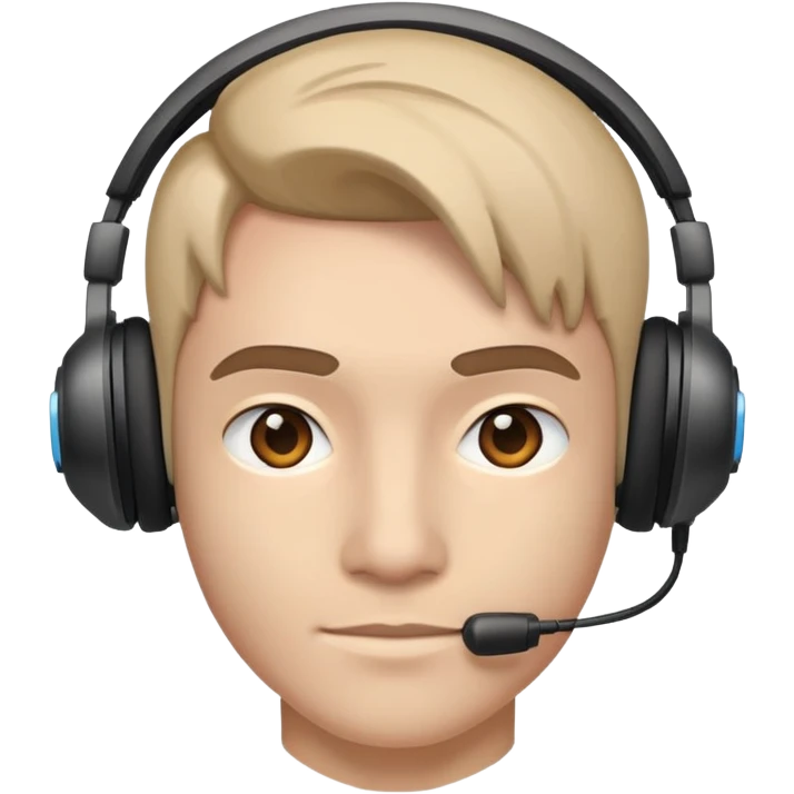 Face wearing gaming headset emoji