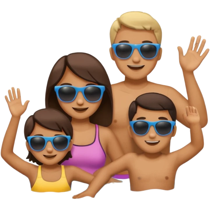 family fun in the beach emoji