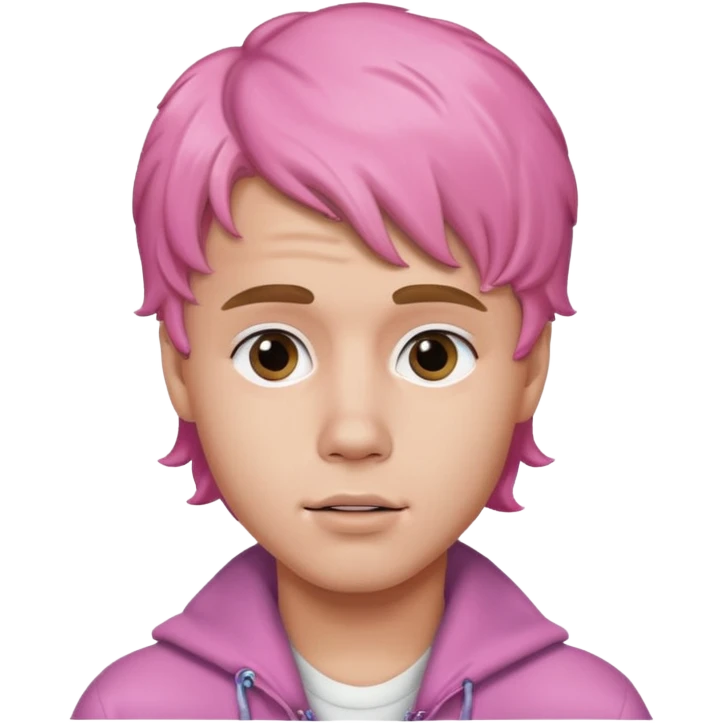 justin bieber with pink wavy emoji