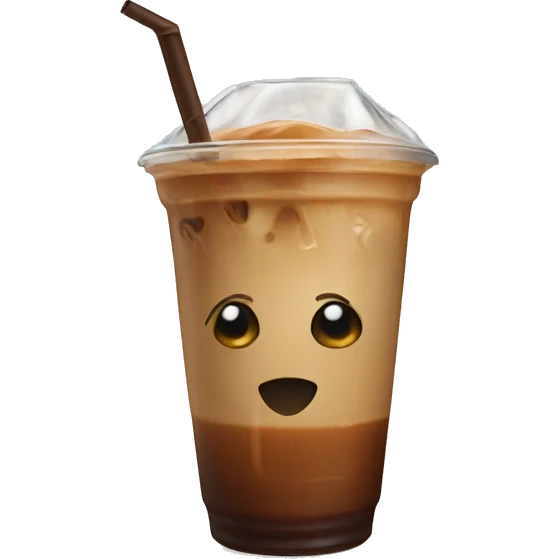 iced coffee with beige straw emoji