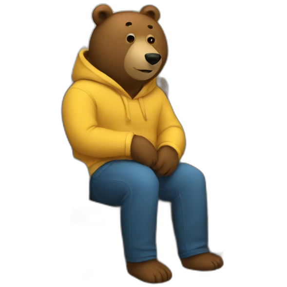 Bear watching tv emoji