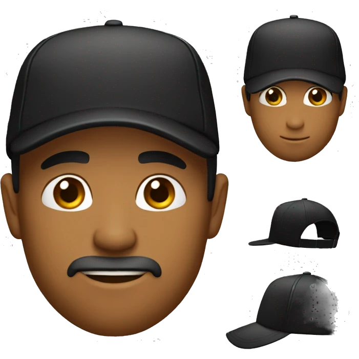 Hombre color claro con pelo negro y gorra  emoji