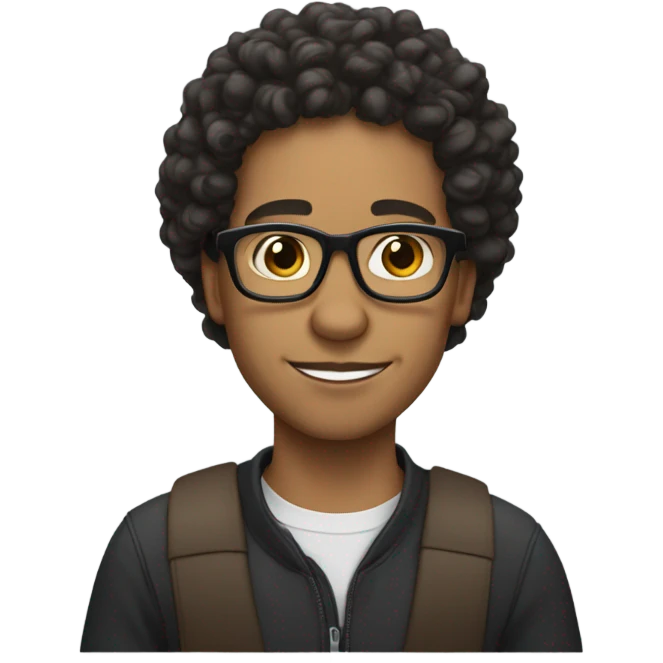 lightskin man with glasses and curls emoji