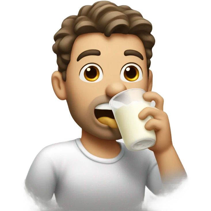 A man guzzling milk emoji