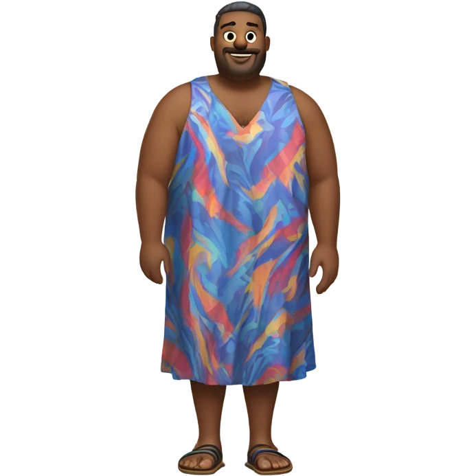 Fat man wearing dress emoji