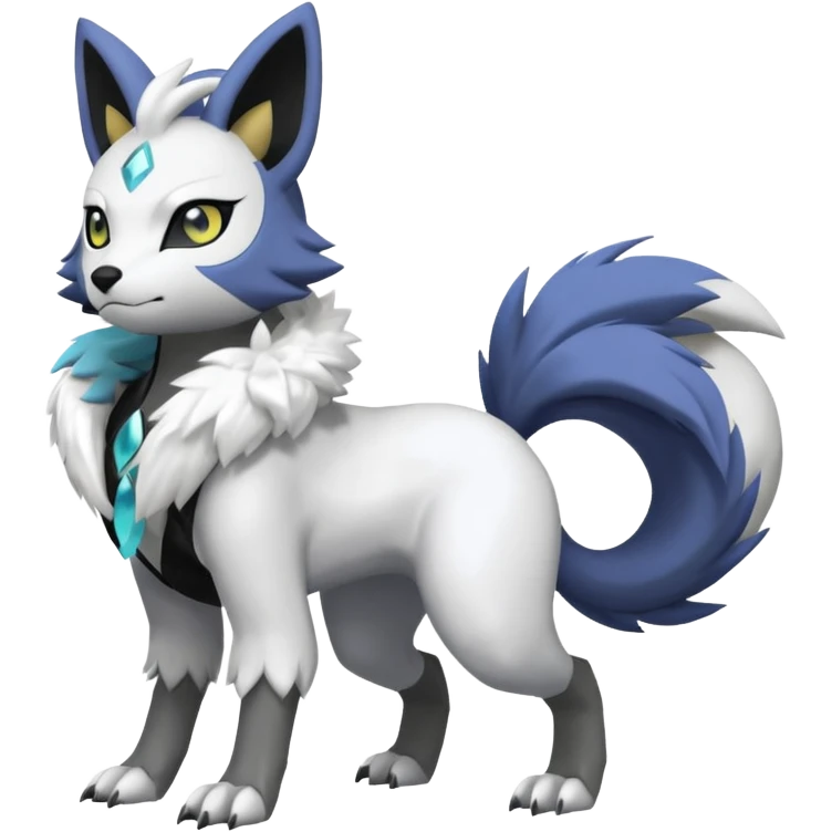WereGarurumon-Meloetta-Renamon-Absol-fusion-hybrid-creature (full body) emoji