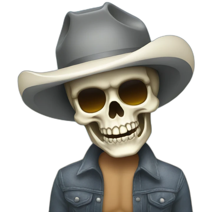 skull surfer cowboy emoji