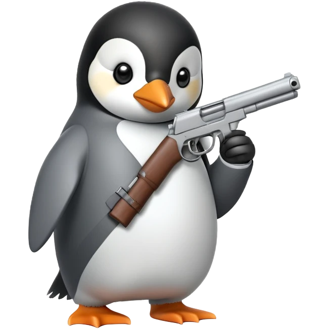 pinguin with gun emoji