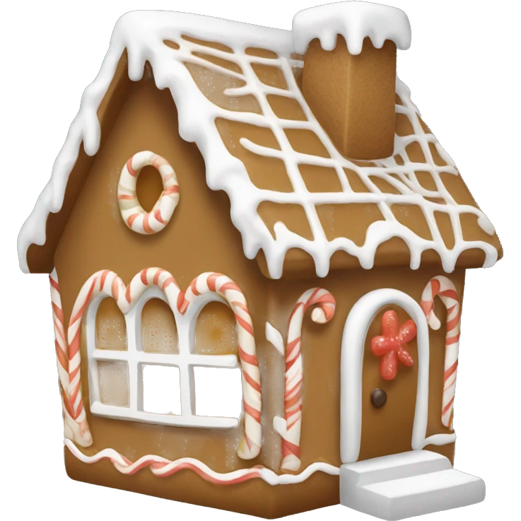 Light brown and white gingerbread house emoji