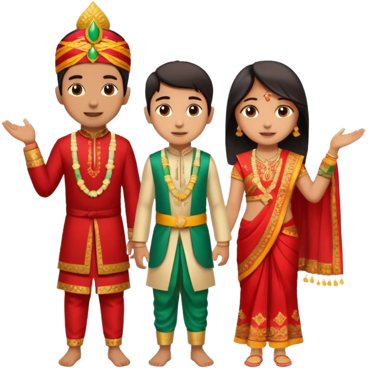 ১৬ডিসেম্বর উপলক্ষে শুভেচ্ছা । A banner is standing with a boy on one side and a girl on the other. emoji